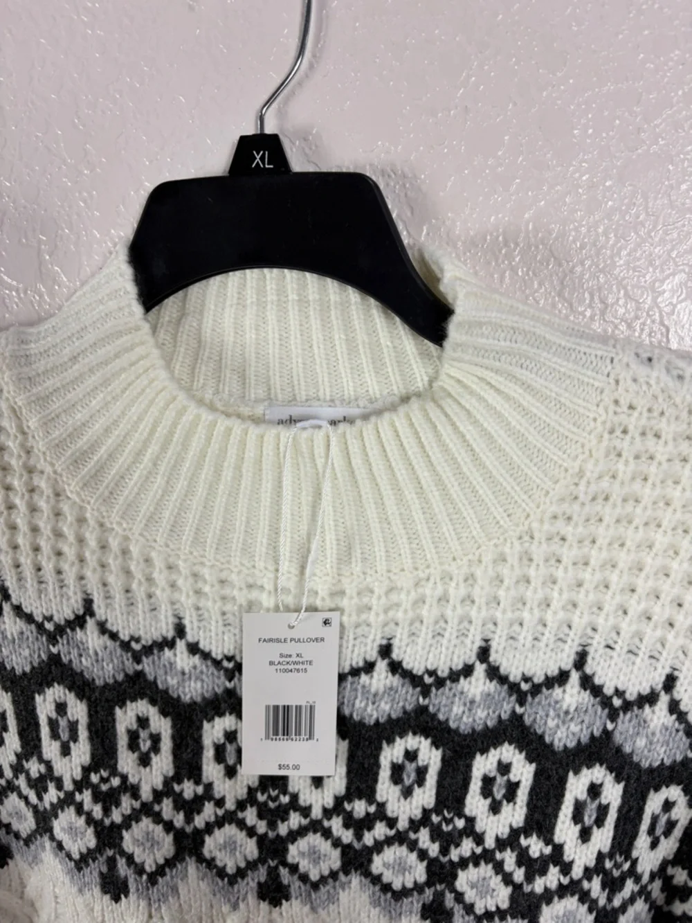 Adyson Parker,Size XL,Women’s Cream Nordic Cable Knit Sweater - Picture 5 of 14